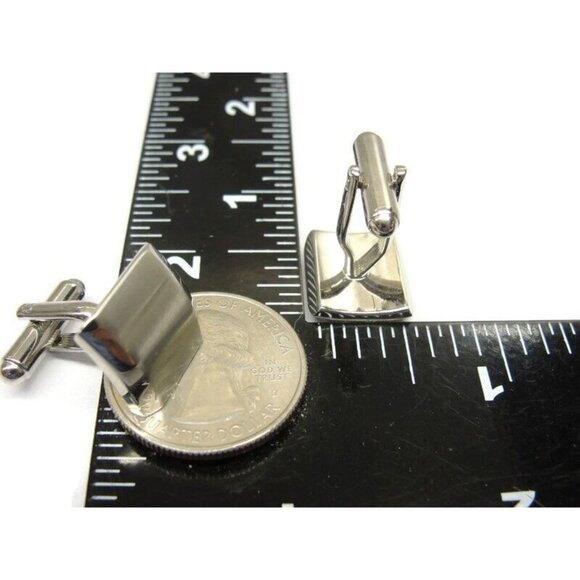 Croft & Barrow Cufflinks Silver Tone Wedding Tux Vintage IOB - Picture 11 of 16